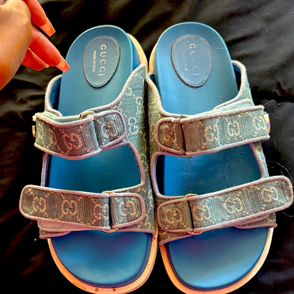 Gucci Denim Blue Sandals